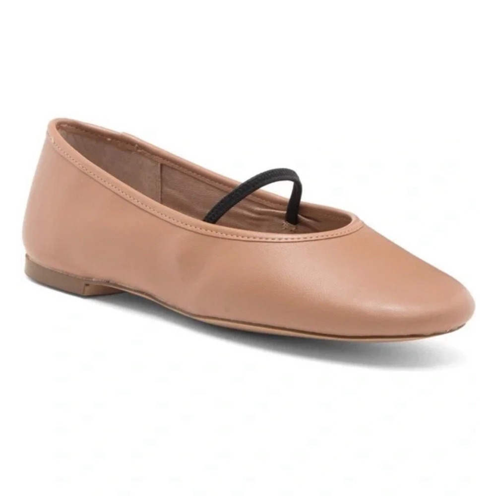 Steve Madden Size 9 Balletcore Tan Nude Leather Flats NEW Cordell Slip On $80